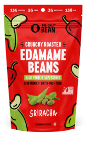 The Only Bean Crunchy Roasted Edamame Snacks (Sriracha), Healthy Low Carb
