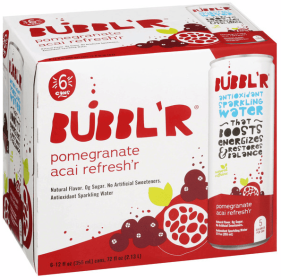 BUBBL'R Antioxidant Sparkling Water, pomegranate acai refresh'r