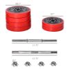 Soozier 66lbs Dumbbell & Barbell Adjustable Set Two-In-One Strength Muscle Exercise Fitness Plate Bar Clamp Rod for Home Gym