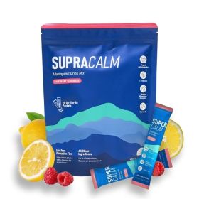 Nello Supercalm Powdered Drink Mix, Raspberry Lemonade, L Theanine, Ksm-66 Ashwagandha, Magnesium Glycinate, Vitamin D 3, Supplements For Relaxat (Color: Blue)
