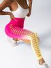 4 Pack Cut Out Ombre Gradient Color Hollow High-waist Butt-lifting Fitness Women's Yoga Pants, Women's High Waist Yoga Pants Cutout Ripped Super Soft